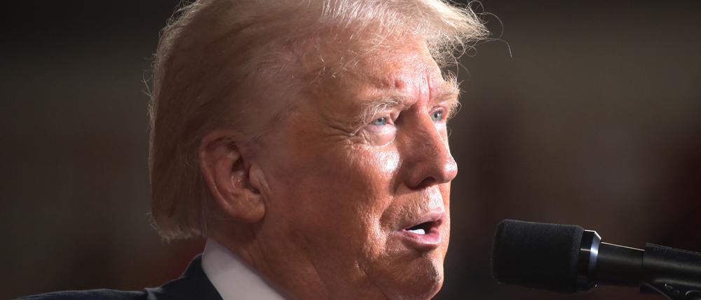 Der ehemalige Präsident Donald Trump spricht bei einem Wahlkampfauftritt am 31. Juli 2024 in Harrisburg, Pennsylvania.