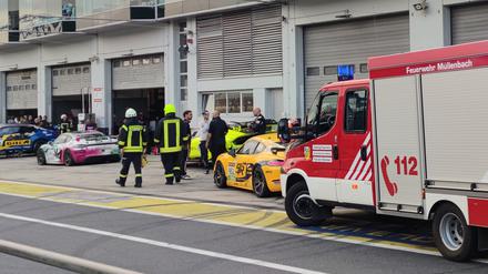Vor dieser Box auf dem Nürburgring ereignete sich die Explosion.
