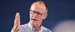 Friedrich Merz, Bundesvorsitzender CDU, spricht zum Wahlkampfauftakt der CDU Sachsen und Thüringen (Archivbild).