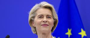 Ursula von der Leyen (CDU) nach ihrer Wiederwahl zur EU-Kommissionspräsidentin im EU-Parlament in Straßburg (Archivbild vom  18.07.2024)