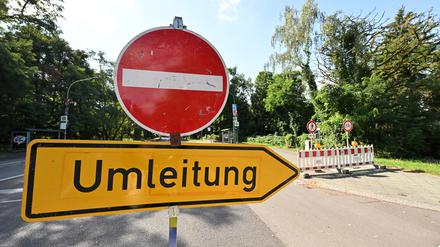 Stadteinwärts ist die Nedlitzer Straße ab Esplanade gesperrt.