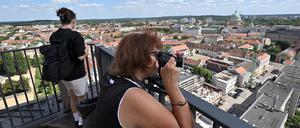 Ausblick auf Potsdam von der Aussichtsplattform auf dem Garnisonkirchturm.