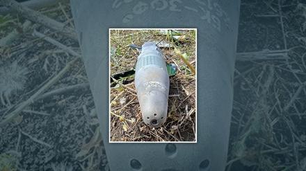 Ein am 2. August 2024 auf Telegram veröffentlichtes Bild, das eine neue Bombe der „Baba Yaga“-Kampfdrohne zeigen soll. Hervorhebung vom Tagesspiegel.