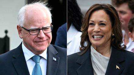 Tim Walz (l.) wird „Running Mate“ von Kamala Harris.