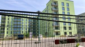 Auf der Baustelle an der Stollberger Straße in Hellersdorf geht es seit 2021 nicht weiter