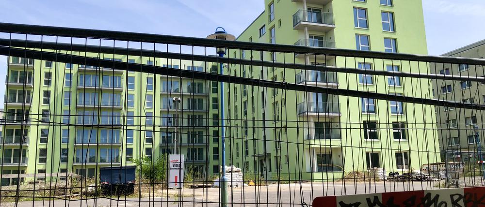 Auf der Baustelle an der Stollberger Straße in Hellersdorf geht es seit 2021 nicht weiter