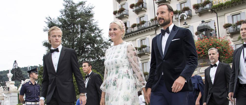Kronprinzessin Mette-Marit, Kronprinz Haakon und Sohn Marius Borg Høiby