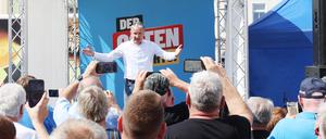 Björn Höcke, Vorsitzender der AfD in Thüringen, spricht beim Sommerfest der AfD Thüringen.