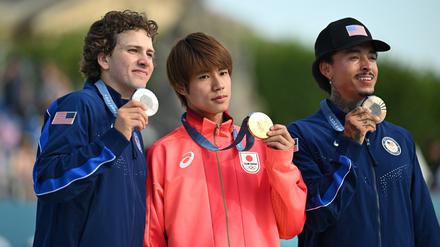 Nyjah Huston (r.) holte die Bronzemedaille.