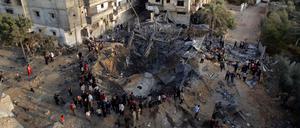 Zerstörtes Haus in Chan Junis im abgeriegelten Gazastreifen.