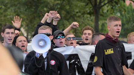 Rechter Aufmarsch zum Christopher Street Day im sächsischen Bautzen im August 2024