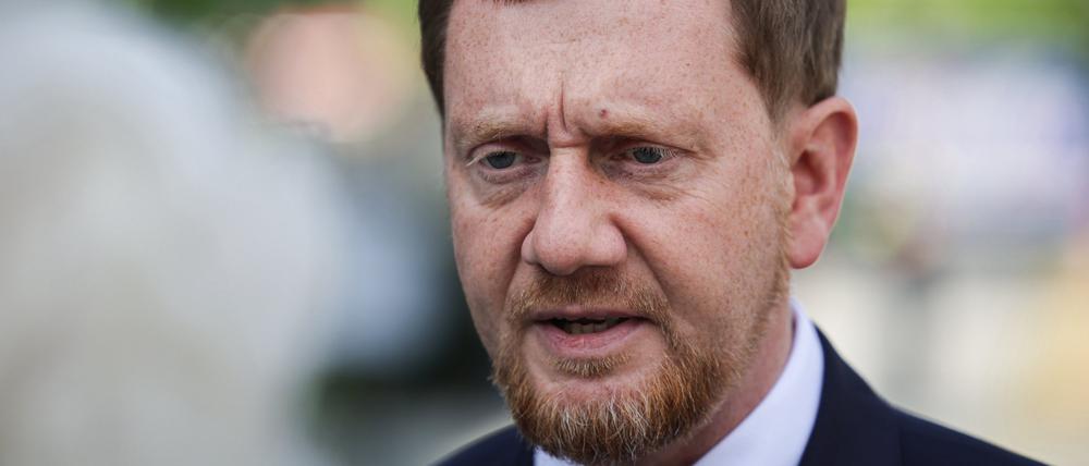 Berlin: Michael Kretschmer (CDU), Ministerpräsident von Sachsen, spricht im Rahmen der Ministerpräsidentenkonferenz (Archivbild vom 20.06.2024).