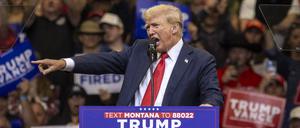 Donald Trump am 9. August 2024 bei einem Wahlkampfauftritt in Montana.