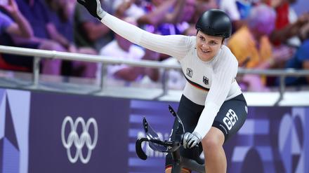 Die deutsche Bahnrad-Sportlerin Lea Sophie Friedrich bei den Olympischen Spielen in Paris.