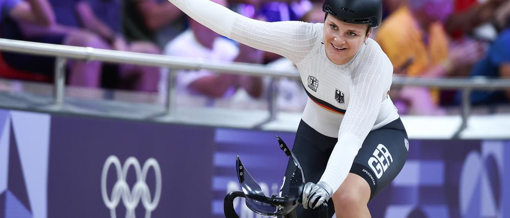 Die deutsche Bahnrad-Sportlerin Lea Sophie Friedrich bei den Olympischen Spielen in Paris.