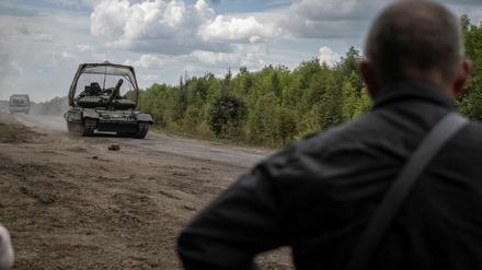 Ukrainische Soldaten nahe der russischen Grenze in der Oblast Sumy. 