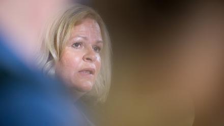 Bundesinnenministerin Nancy Faeser (SPD) am 15. August 2024 bei einem Pressetermin in Berlin.