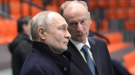 Putin und sein Berater und Vertrauter Nikolai Patruschew.