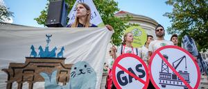 Auch in Berlin wird gegen die Bohrung vor Borkum demonstriert.