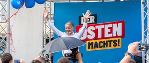 Björn Höcke könnte mit seiner AfD stärkste Kraft bei der bevorstehenden Wahl in Thüringen werden.