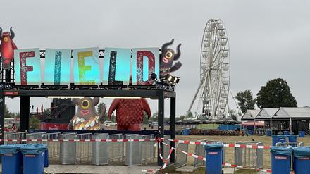  Das Riesenrad auf dem Gelände des Highfield-Festivals. 