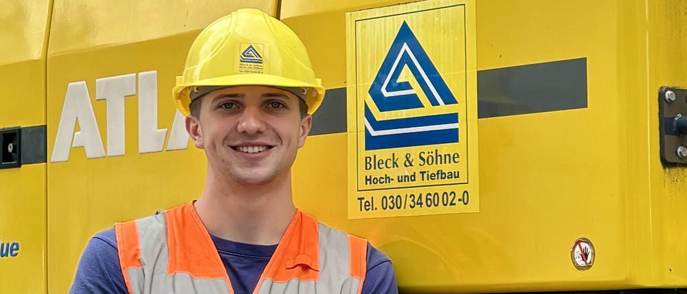 Leo Ehrich, 21, hat sich für einen Bauberuf entschieden.