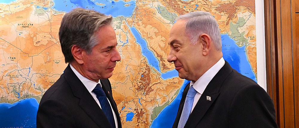 US-Außenminister Antony Blinken (links) und Israels Premier Benjamin Netanjahu am 19. August 2024 in Israel.