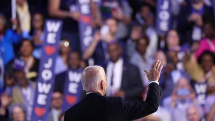 US-Präsident Joe Biden bei seiner Rede auf dem Parteitag der US-Demokraten in Chicago.