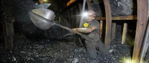 Ein Minenarbeiter in einer Kohle-Mine im Donbas.