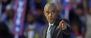 Der ehemalige US-Präsident Barack Obama spricht während der Democratic National Convention. 