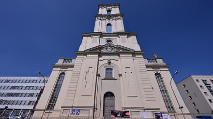 Turm der Garnisonkirche in Potsdam.