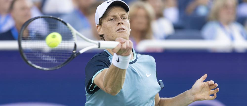 Jannik Sinner bei einem Match der Cincinnati Open.