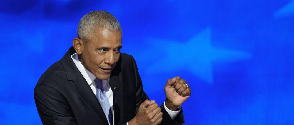 Der frühere US-Präsident Barack Obama auf dem Parteitag der Demokraten in Chicago.