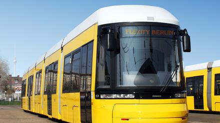 Eine Straßenbahn der BVG