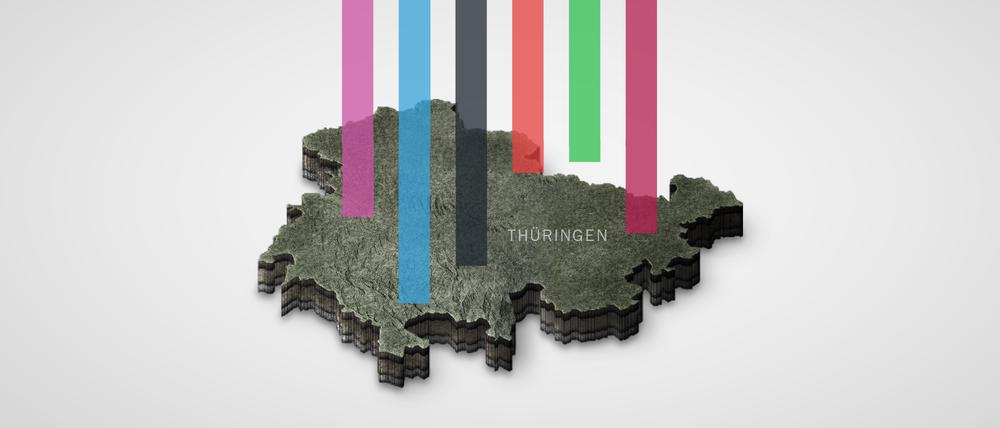 Aufmacherbild zu: aktuelle Wahlumfragen in Thüringen zum 23.8.2024 – NUR EINMALIGE VERWENDUNG!Zahlengrundlage: Politbarometer : https://www.forschungsgruppe.de/Aktuelles/PB-Extra_Sachsen_und_Thueringen/