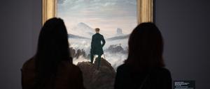 Caspar David Friedrichs berühmtes Gemälde „Der Wanderer über dem Nebelmeer“ in Dresden.