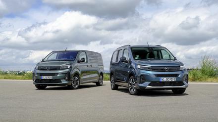 Opels neue Stromer: im Vordergrund der Combo Electric, links dahinter der Zafira Electric