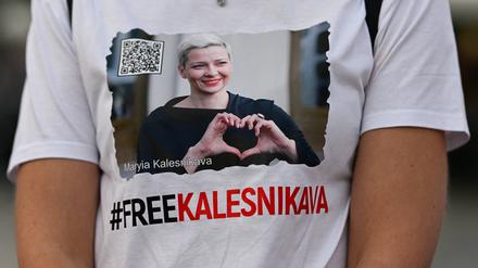 Solidaritätsaktion für Maria Kolesnikowa und andere politische Gefangene in Belarus am 9. August 2024 im polnischen Krakau. 