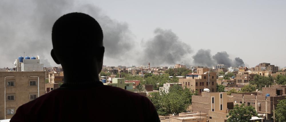 Blick auf die in weiten Teile zerstörte Hauptstadt des Sudan, Khartum.