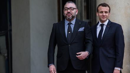 Auf diesem Archivbild von 2018 wirken Macron und König Mohammed VI. noch freundlich verbunden. 