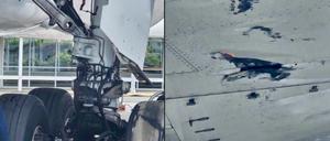 Die beschädigte Qantas-Maschine vom 24.8.