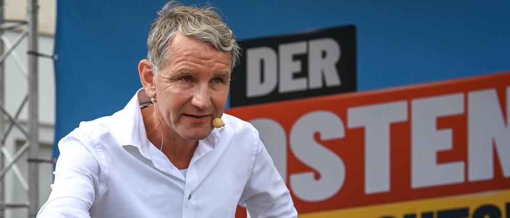 Der thüringische AfD-Spitzenkandidat Björn Höcke am 25. August bei einem Wahlkampfauftritt in Bad Frankenhausen.