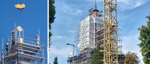 Turmkrönung der Schlosskirche Buch.