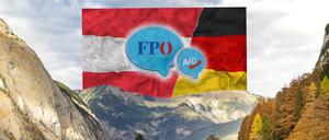 Montage Österreich FPÖ, Deutschland AfD