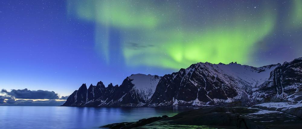 Normalerweise leuchten Polarlichter nur in der Nähe der Polarregionen, wie hier in Norwegen.
