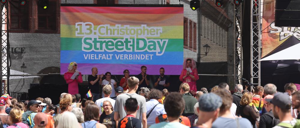 Der 13. CSD in Pirna im Juli.