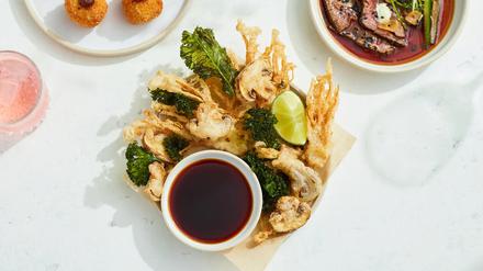 Pilztempura in Jamie Oliver Kitchen, Berlin