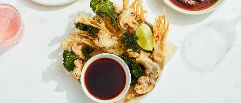 Pilztempura in Jamie Oliver Kitchen, Berlin
