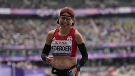 Isabelle Foerder nach ihrem 100 Meter Finale bei den Paralympics in Paris.