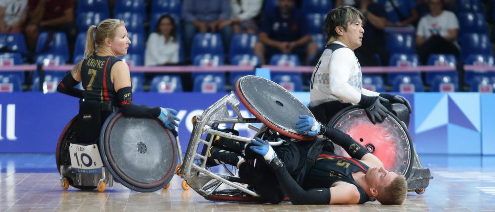 Beim Rollstuhlrugby geht’s zur Sache